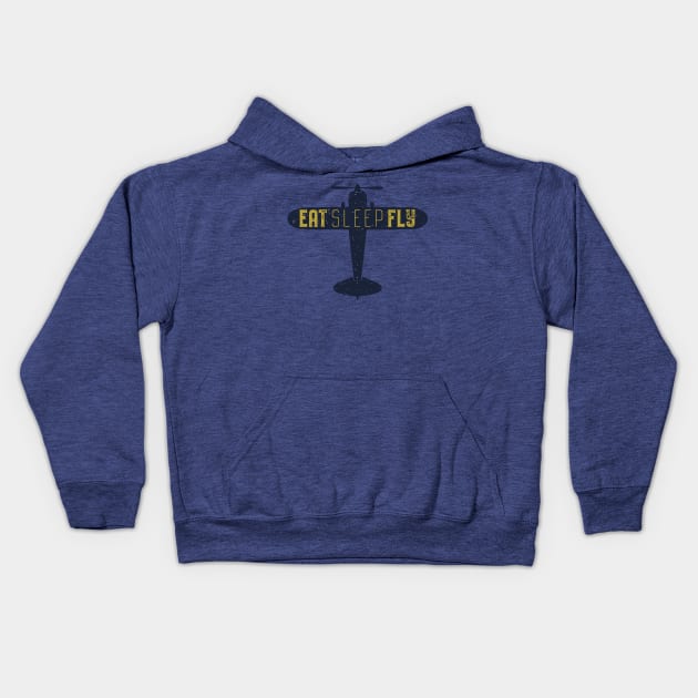 EAT-SLEEP-FLY Kids Hoodie by upursleeve